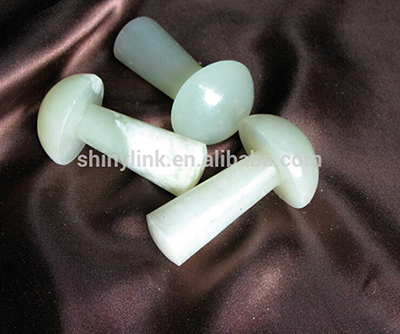 High quality natural green jade mushroom shape body massage stick